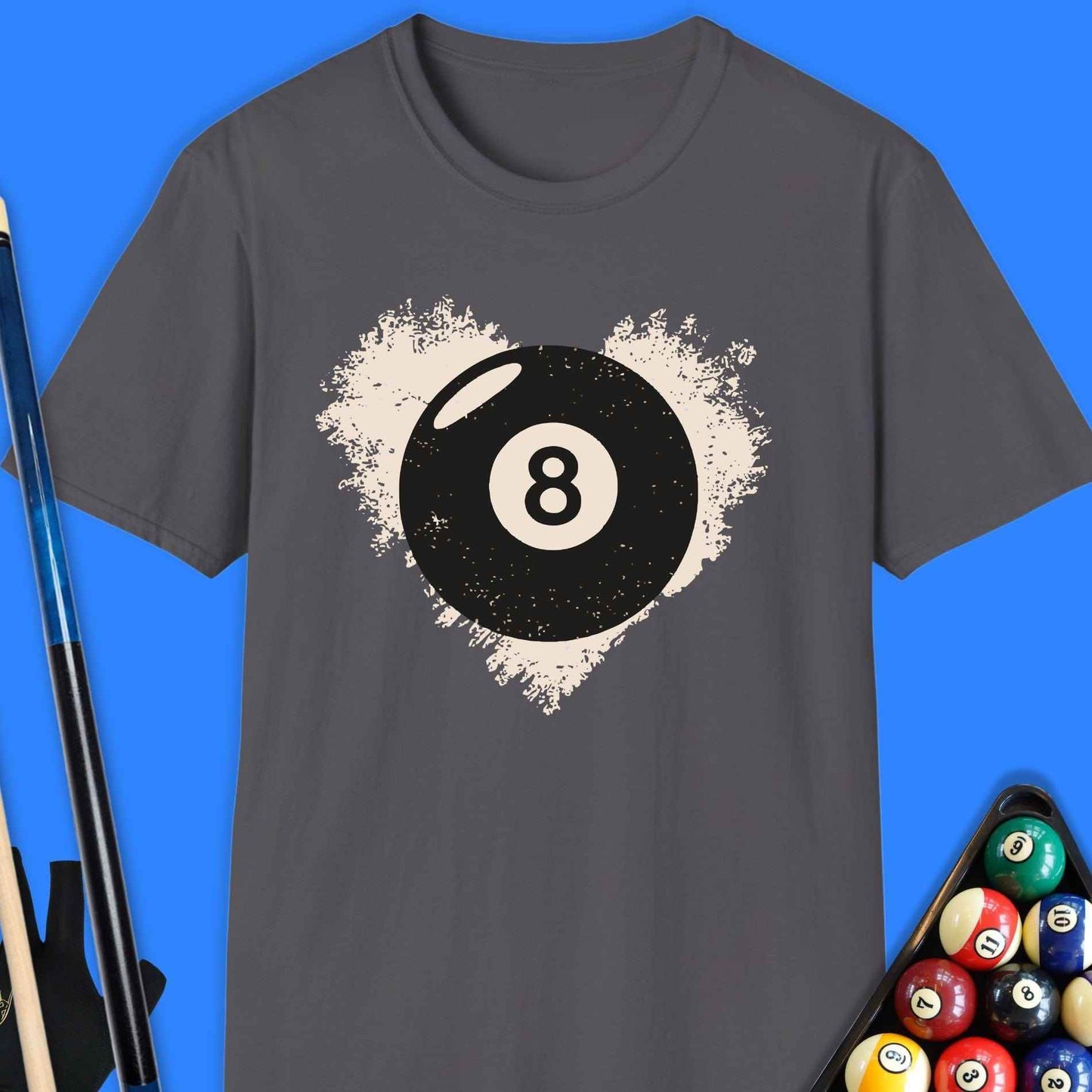 8-Ball Heartbeat Pool T-Shirt - Rack & Roll 