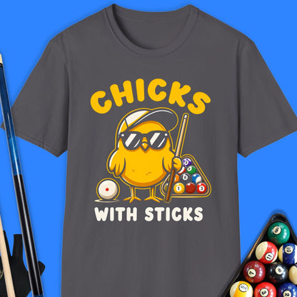 Chicks with Sticks Pool T-Shirt