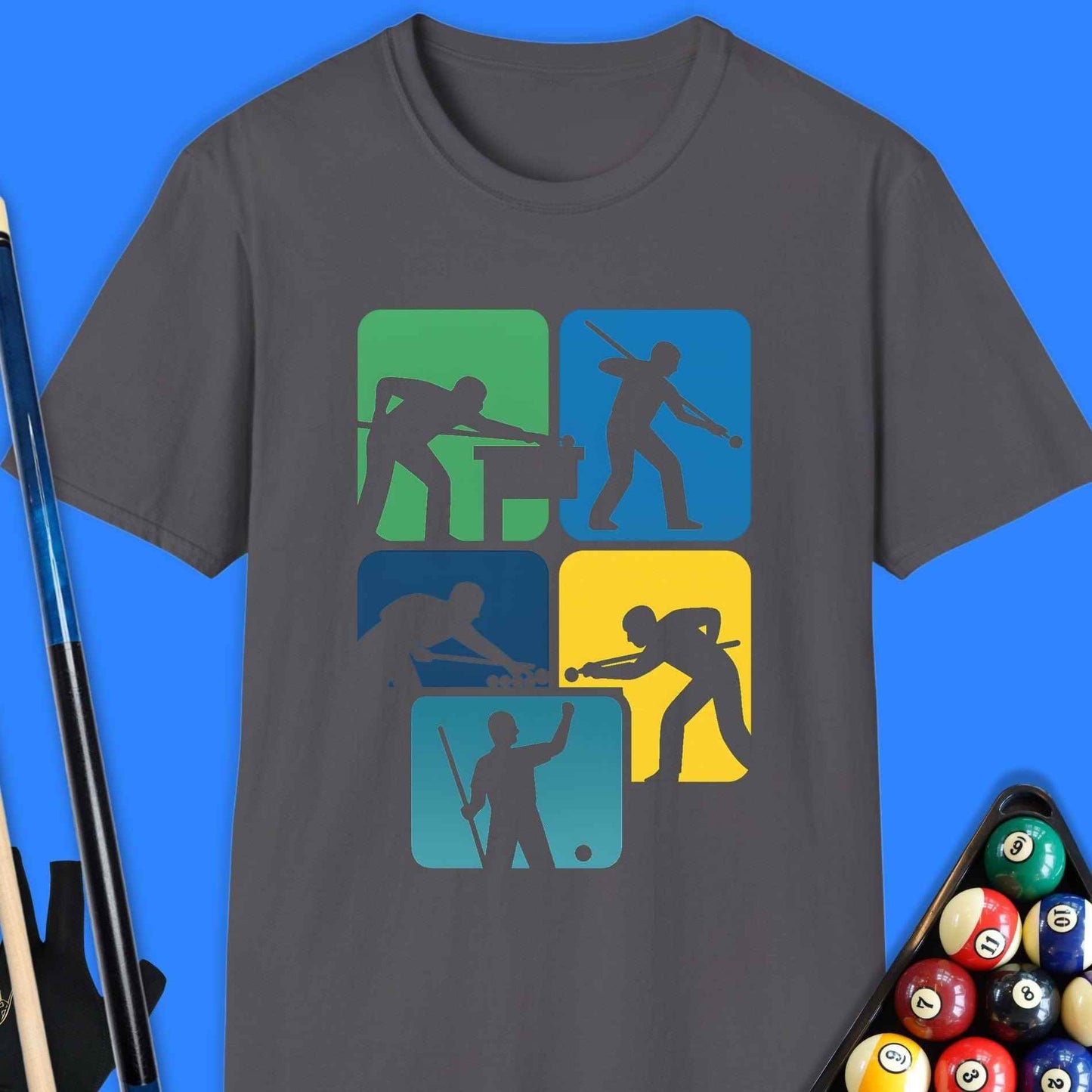 Pool Player Silhouette T-Shirt - Rack & Roll 