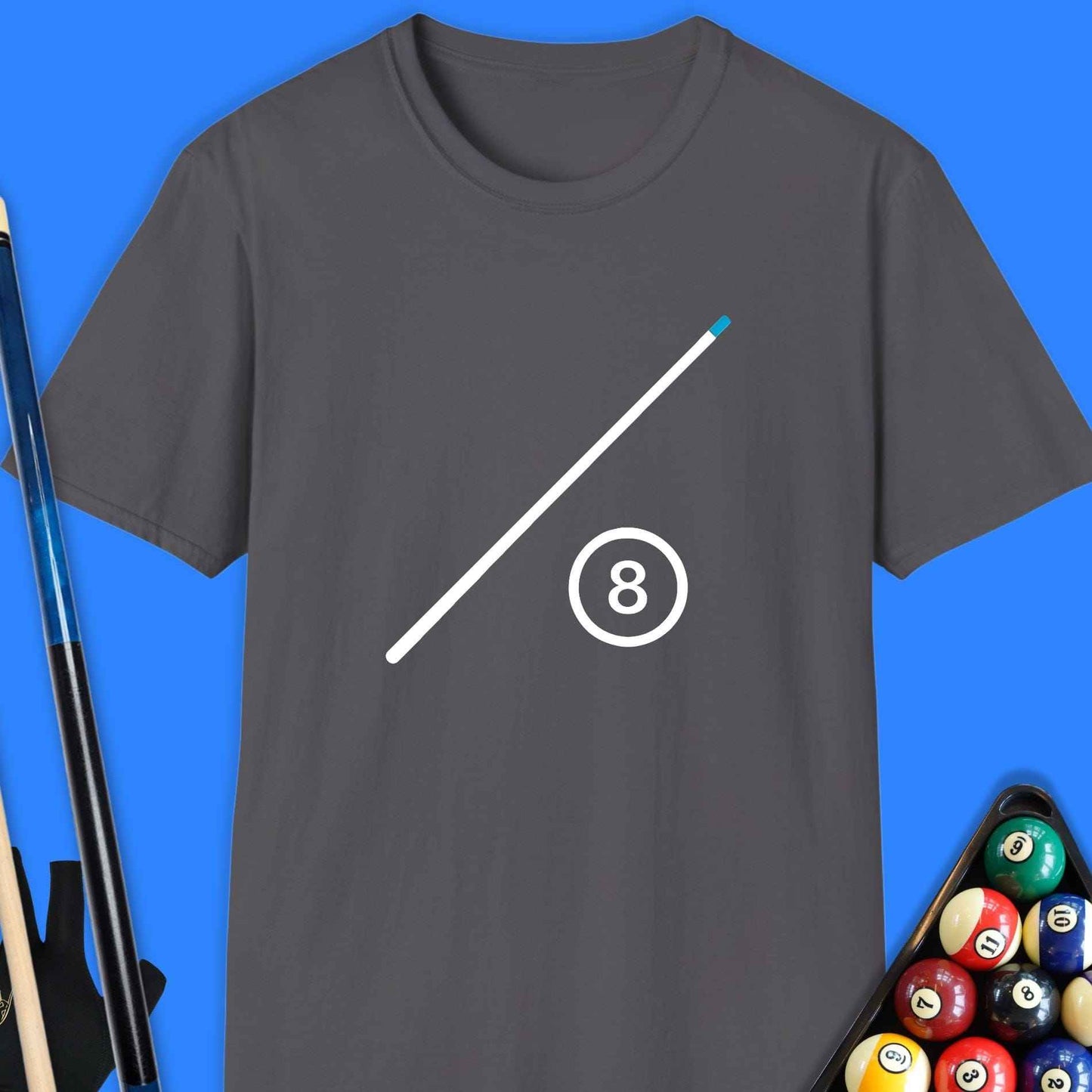 Minimalist 8-Ball Cue Pool T-Shirt