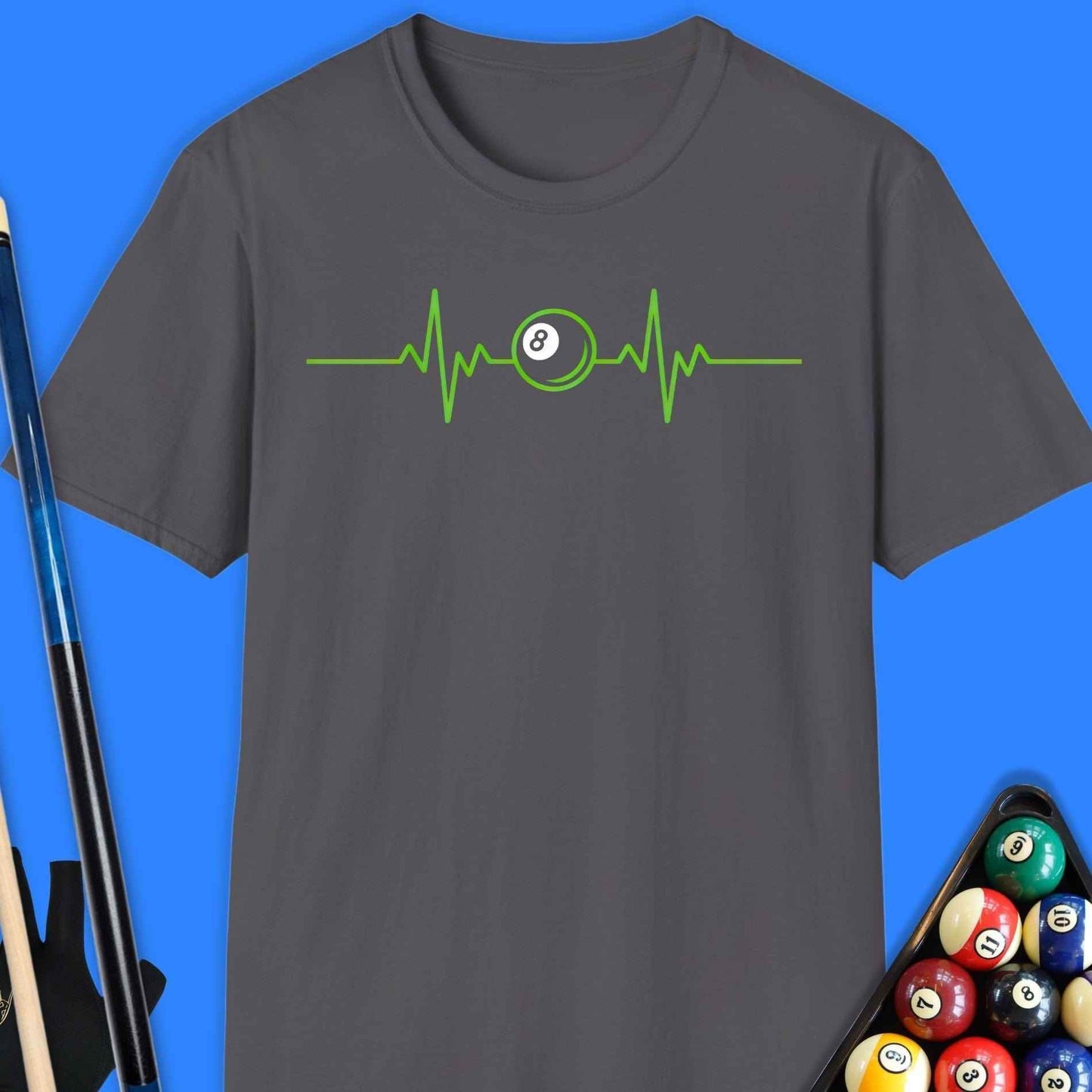 8-Ball Heartbeat Pool T-Shirt - Rack & Roll 