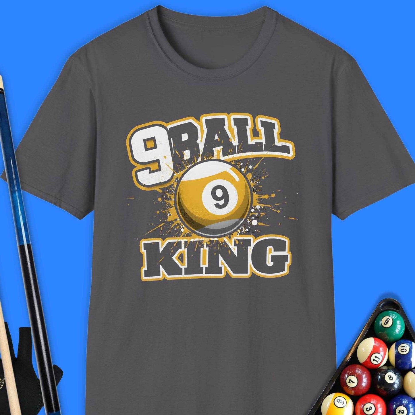9 Ball King Pool T-Shirt - Rack & Roll 