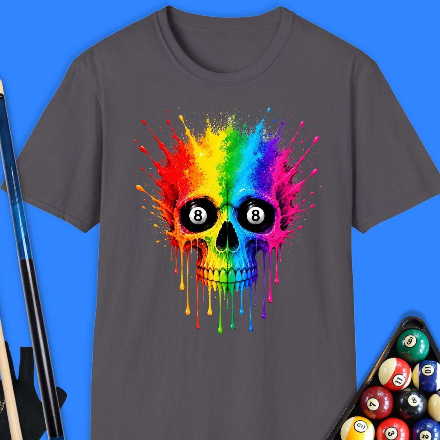 8-Ball Skull Drip Pool T-Shirt
