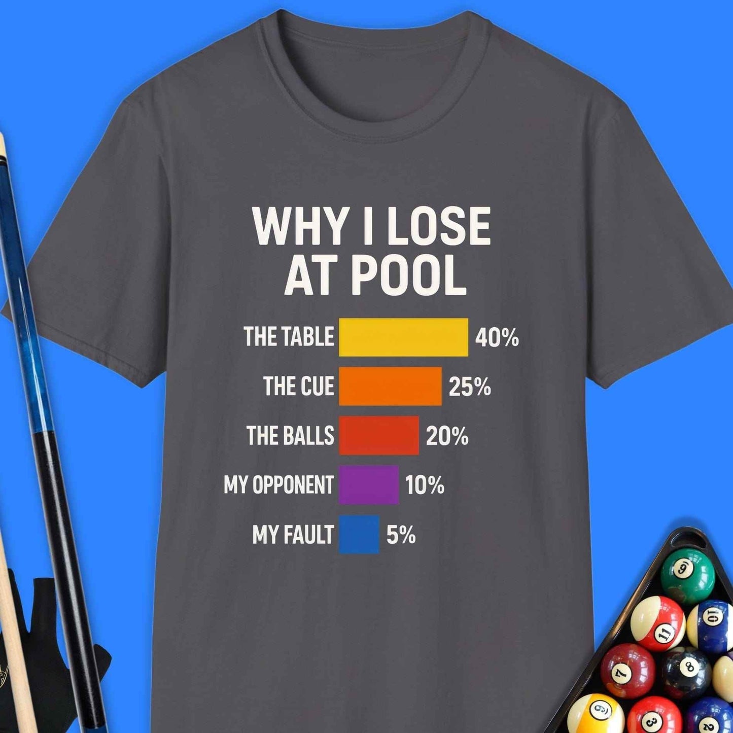 Why I Lose At Pool T-Shirt - Rack & Roll 