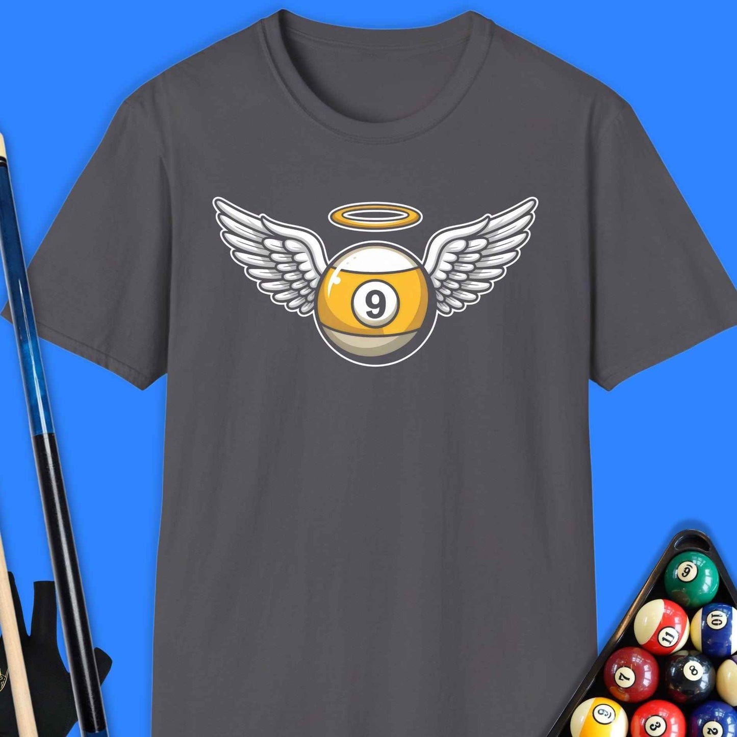9 Ball Angel Pool T-Shirt - Rack & Roll 
