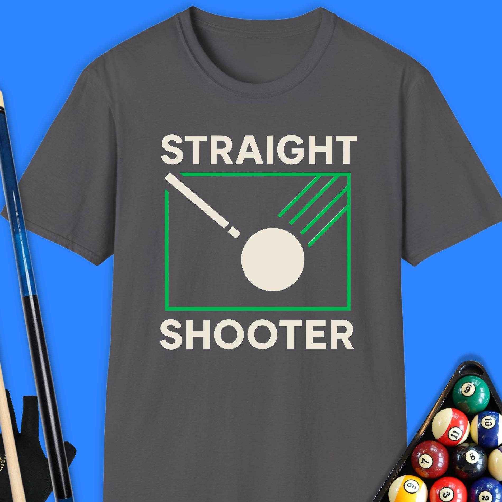 Straight Shooter Pool T-Shirt - Rack & Roll 