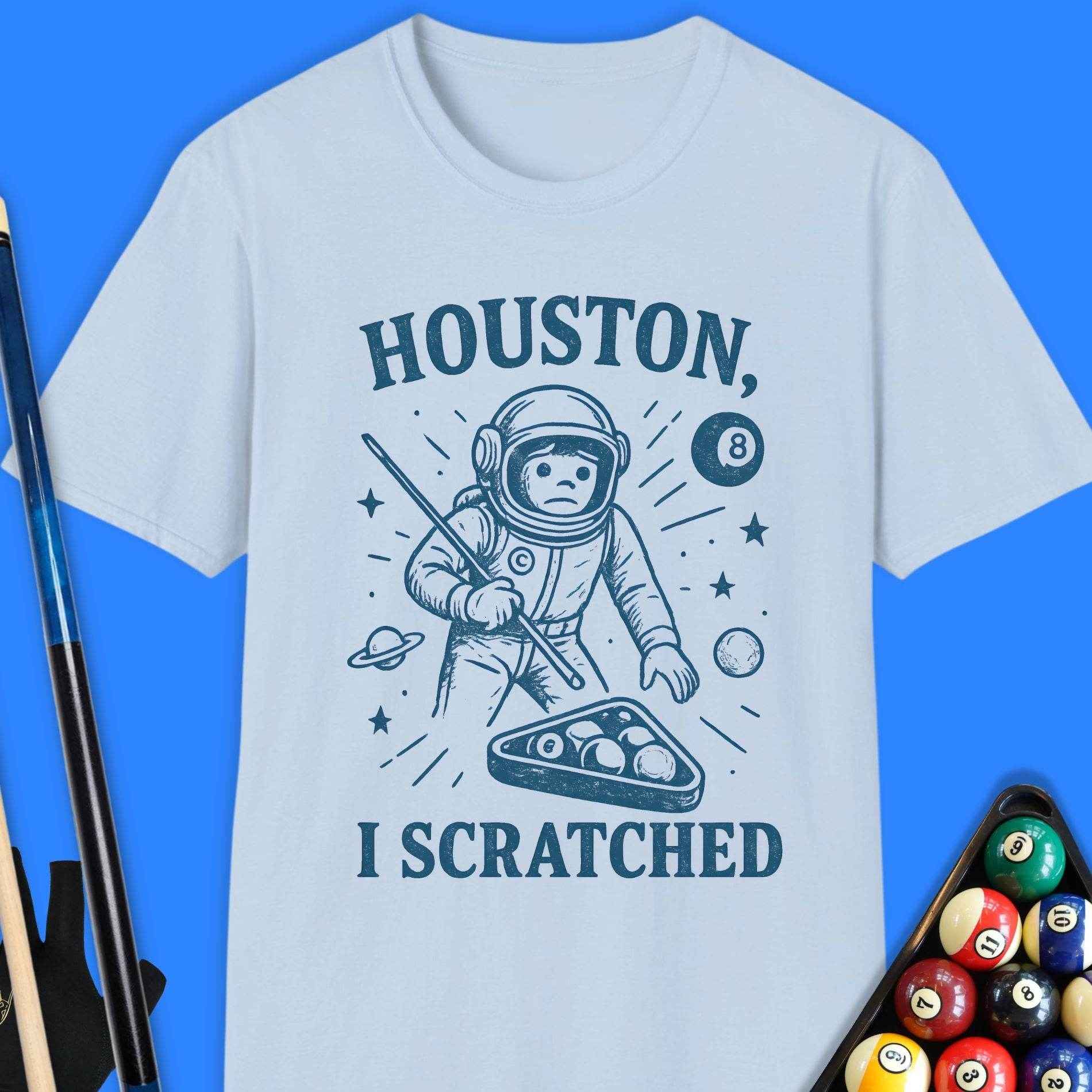 Houston I Scratched Pool T-Shirt - Rack & Roll 
