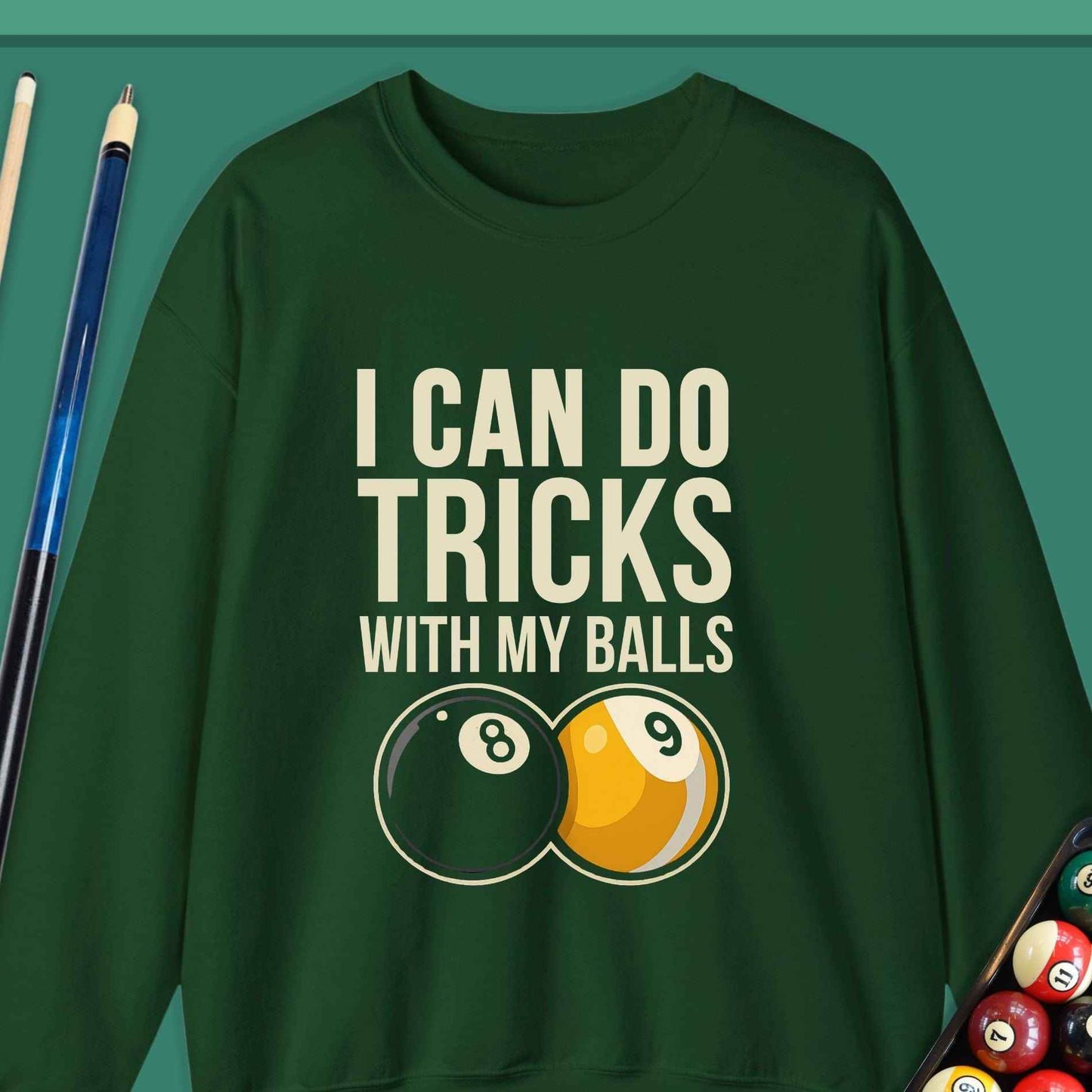 I Can Do Tricks Pool Sweatshirt - Rack & Roll 