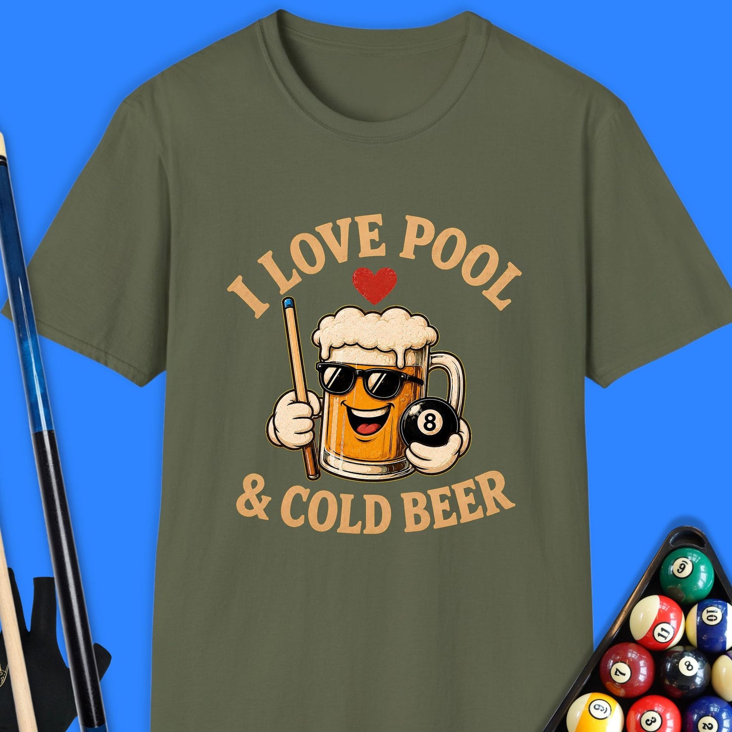 I Love Pool And Beer T-Shirt
