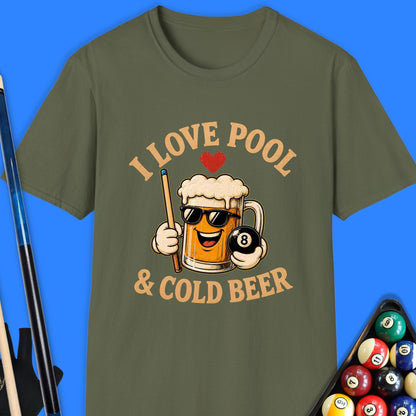 I Love Pool And Beer T-Shirt