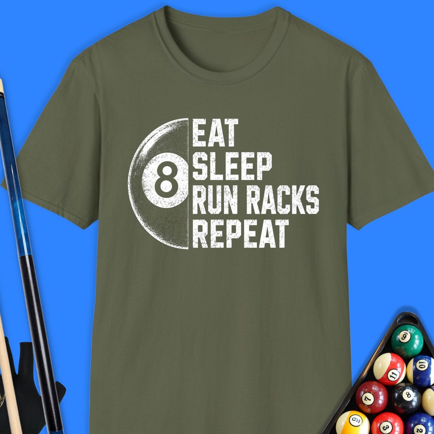Eat Run Racks Pool T-Shirt