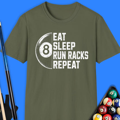Eat Run Racks Pool T-Shirt