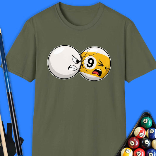 Angry Cue Ball vs 9 Ball Pool T-Shirt