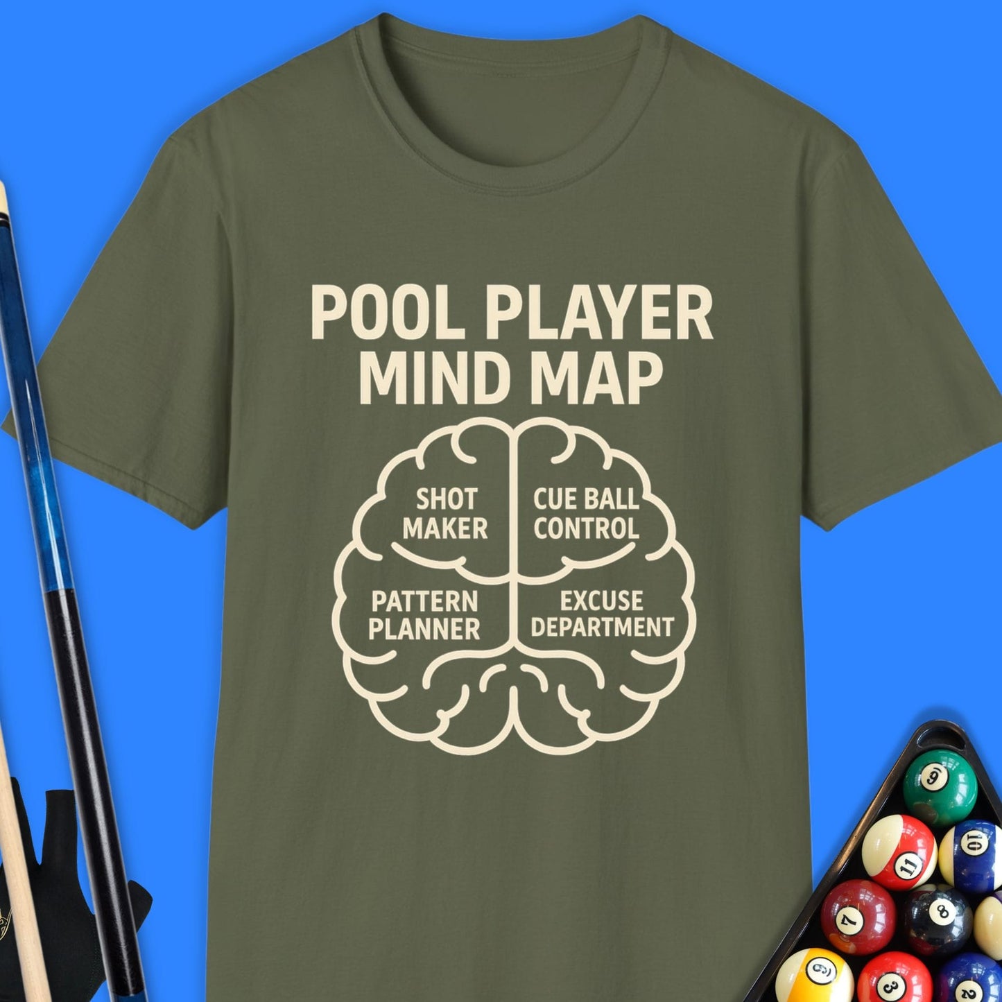 Pool Player Mind Map T-Shirt
