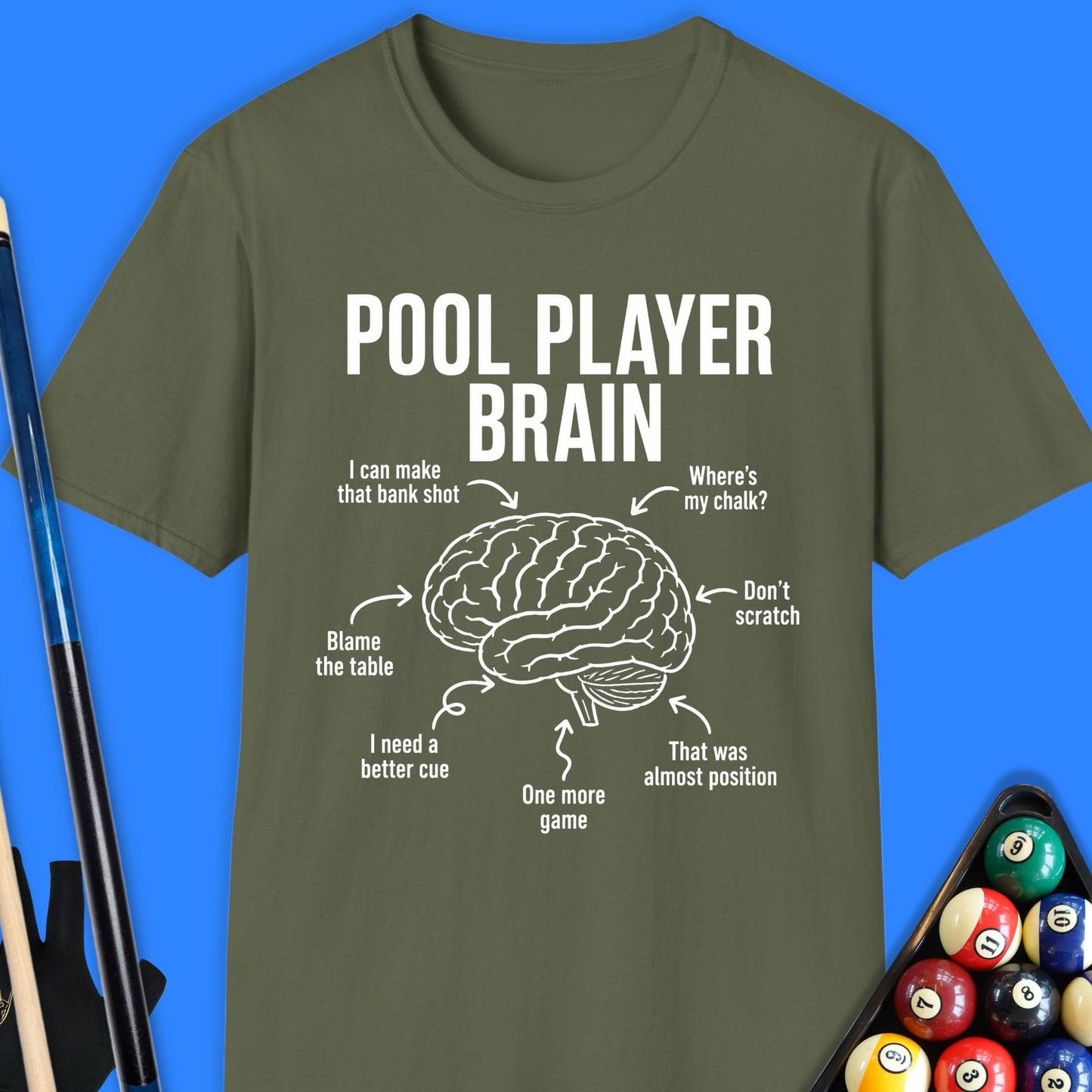 Pool Player Brain T-Shirt