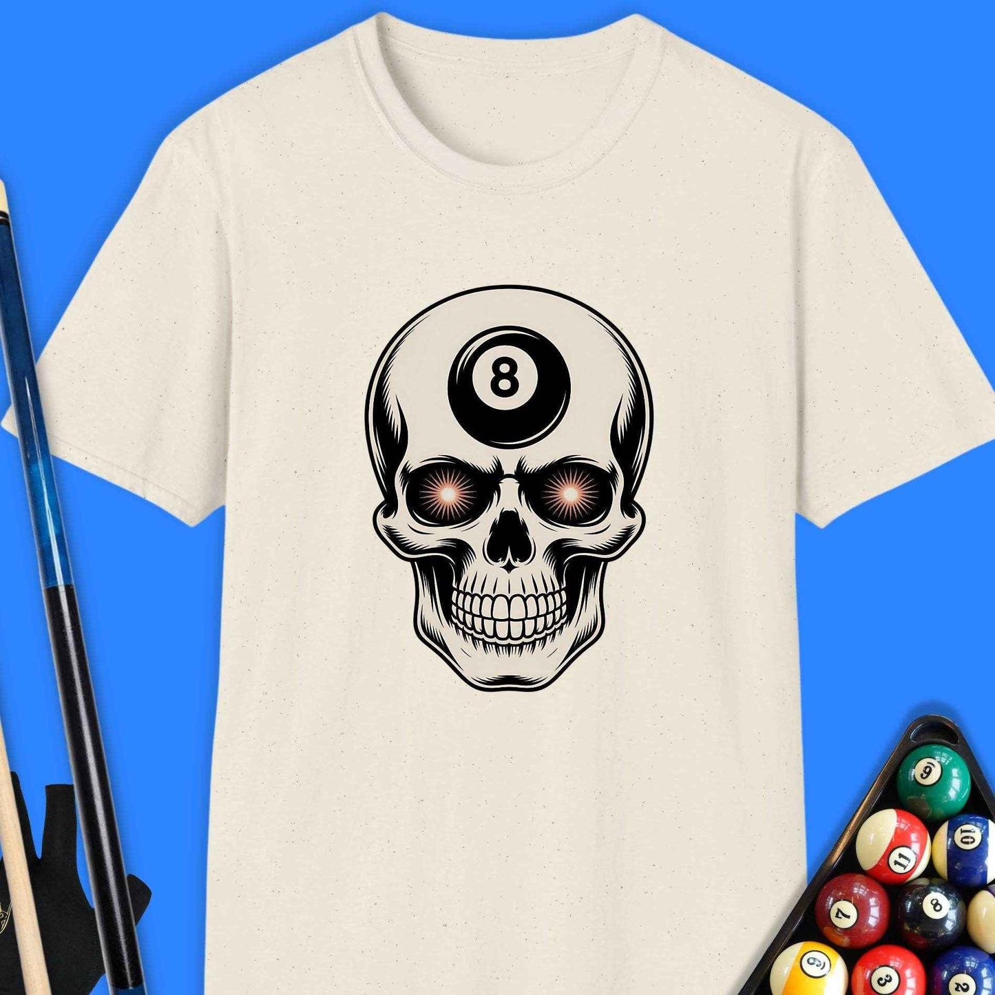 8 Ball Skull Pool T-Shirt - Rack & Roll 