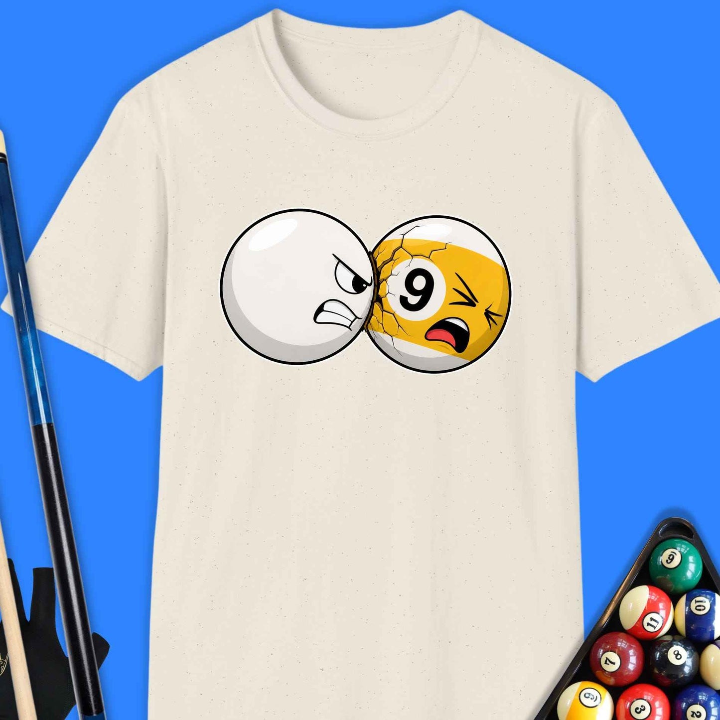 Angry Cue Ball vs 9 Ball Pool T-Shirt