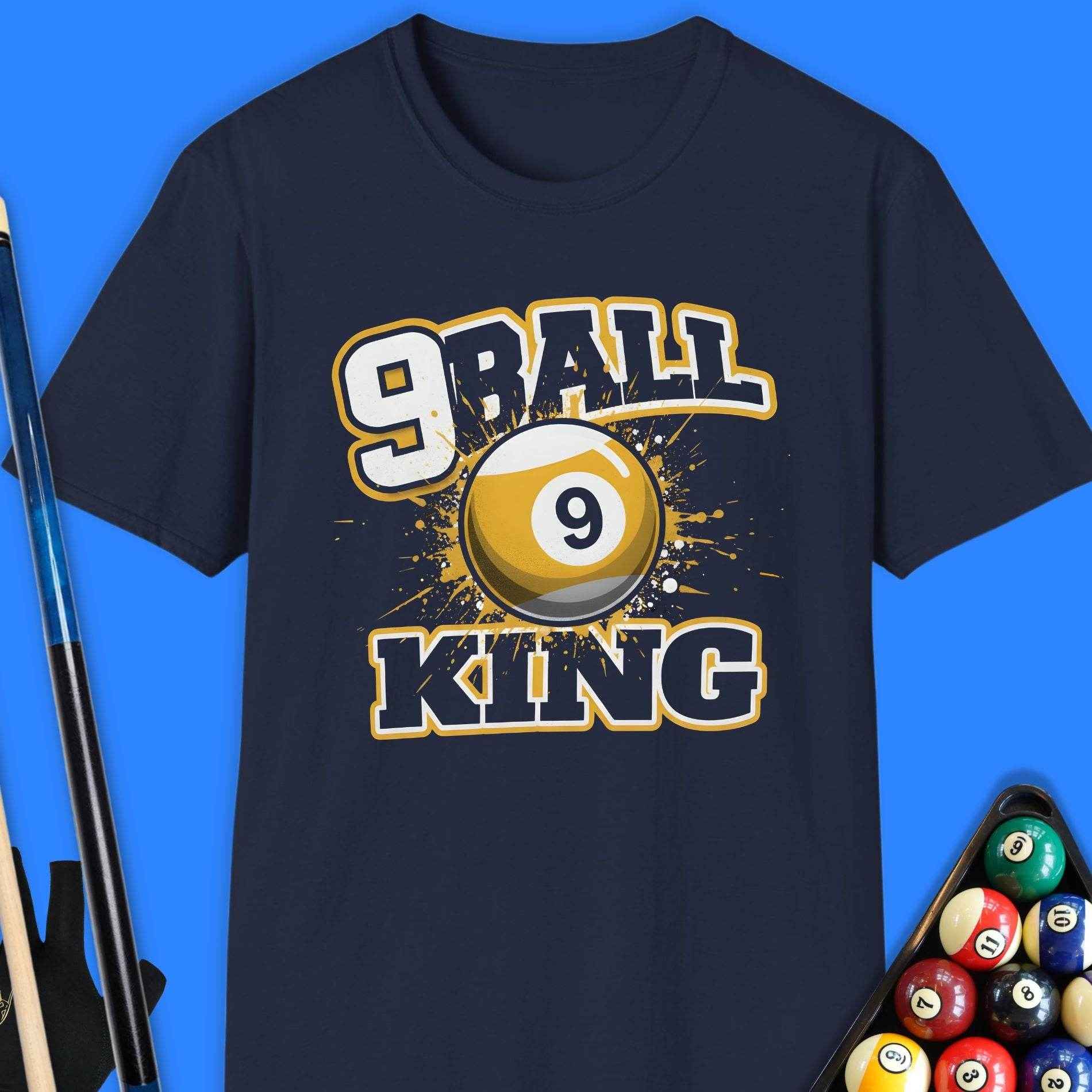 9 Ball King Pool T-Shirt - Rack & Roll 
