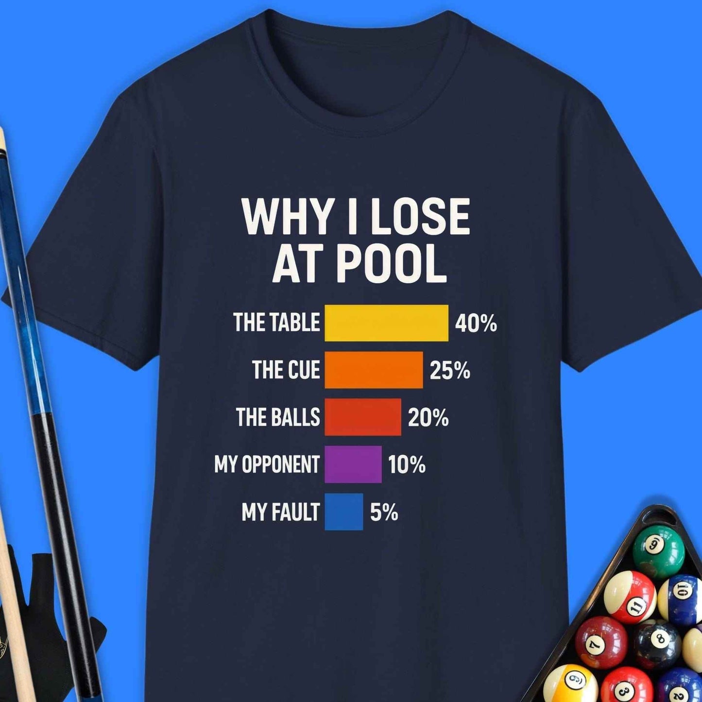 Why I Lose At Pool T-Shirt - Rack & Roll 