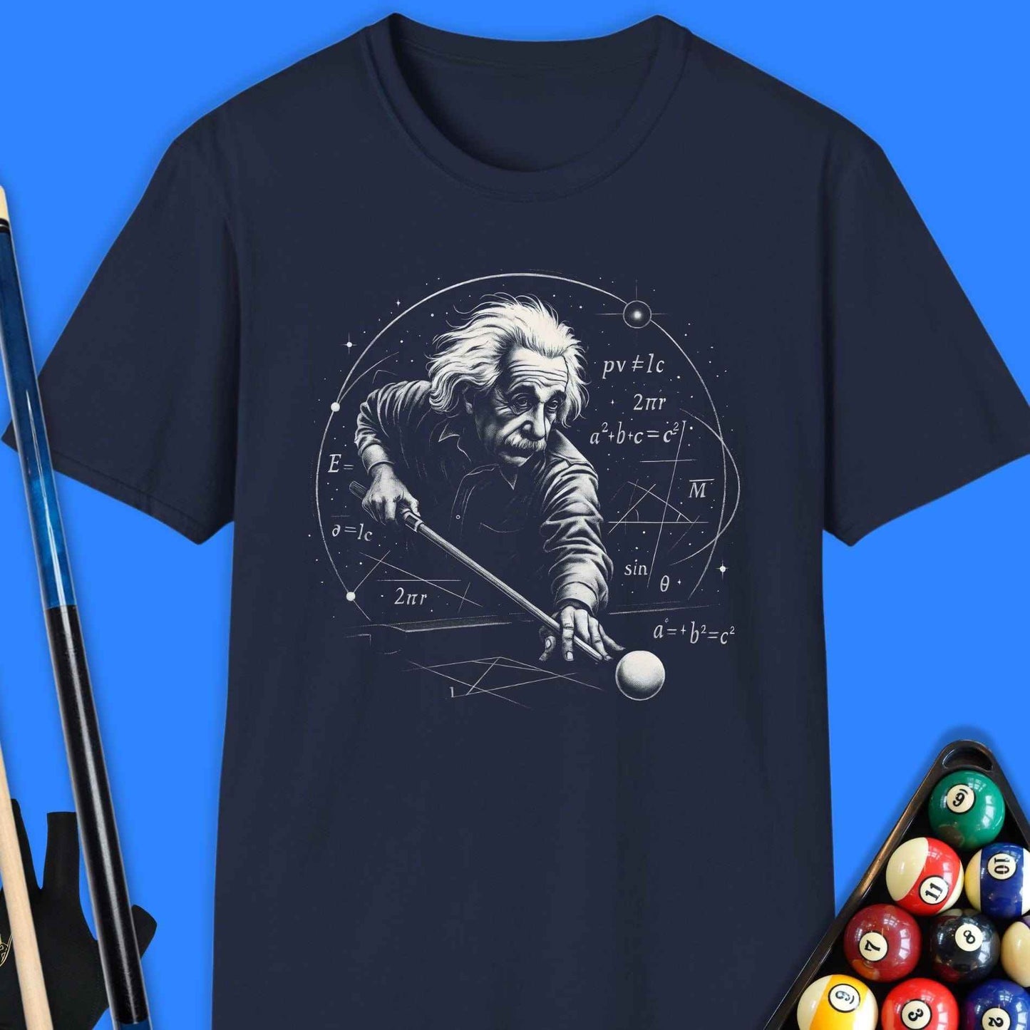 Einstein’s Precision Pool T-Shirt - Rack & Roll 