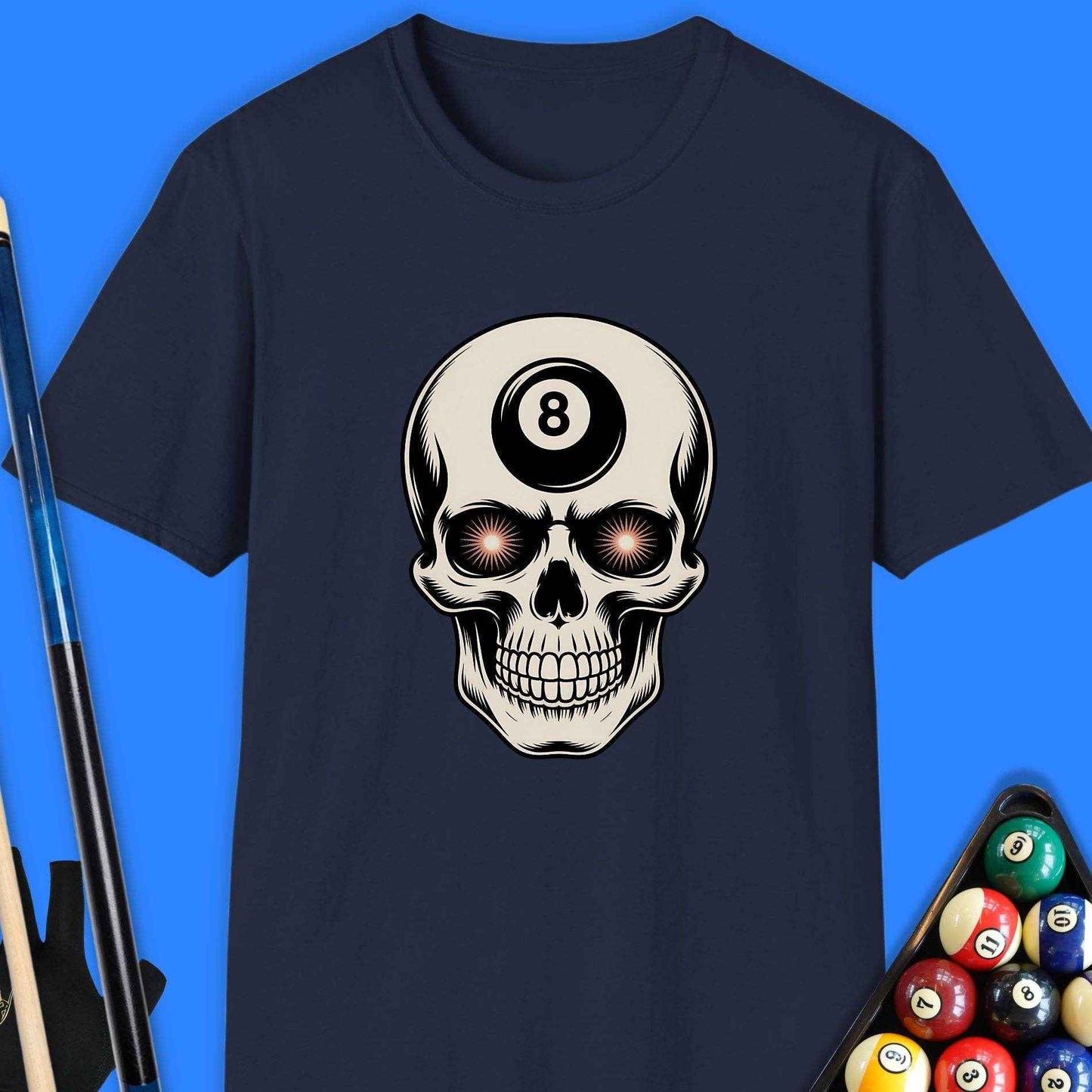 8 Ball Skull Pool T-Shirt - Rack & Roll 