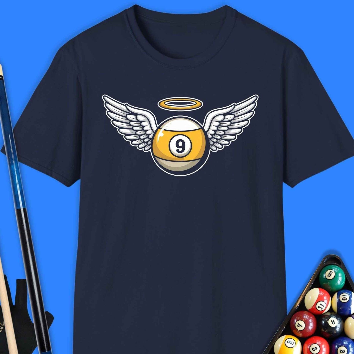 9 Ball Angel Pool T-Shirt - Rack & Roll 