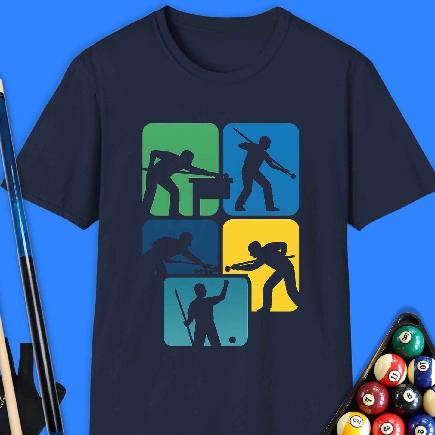 Pool Player Silhouette T-Shirt - Rack & Roll 