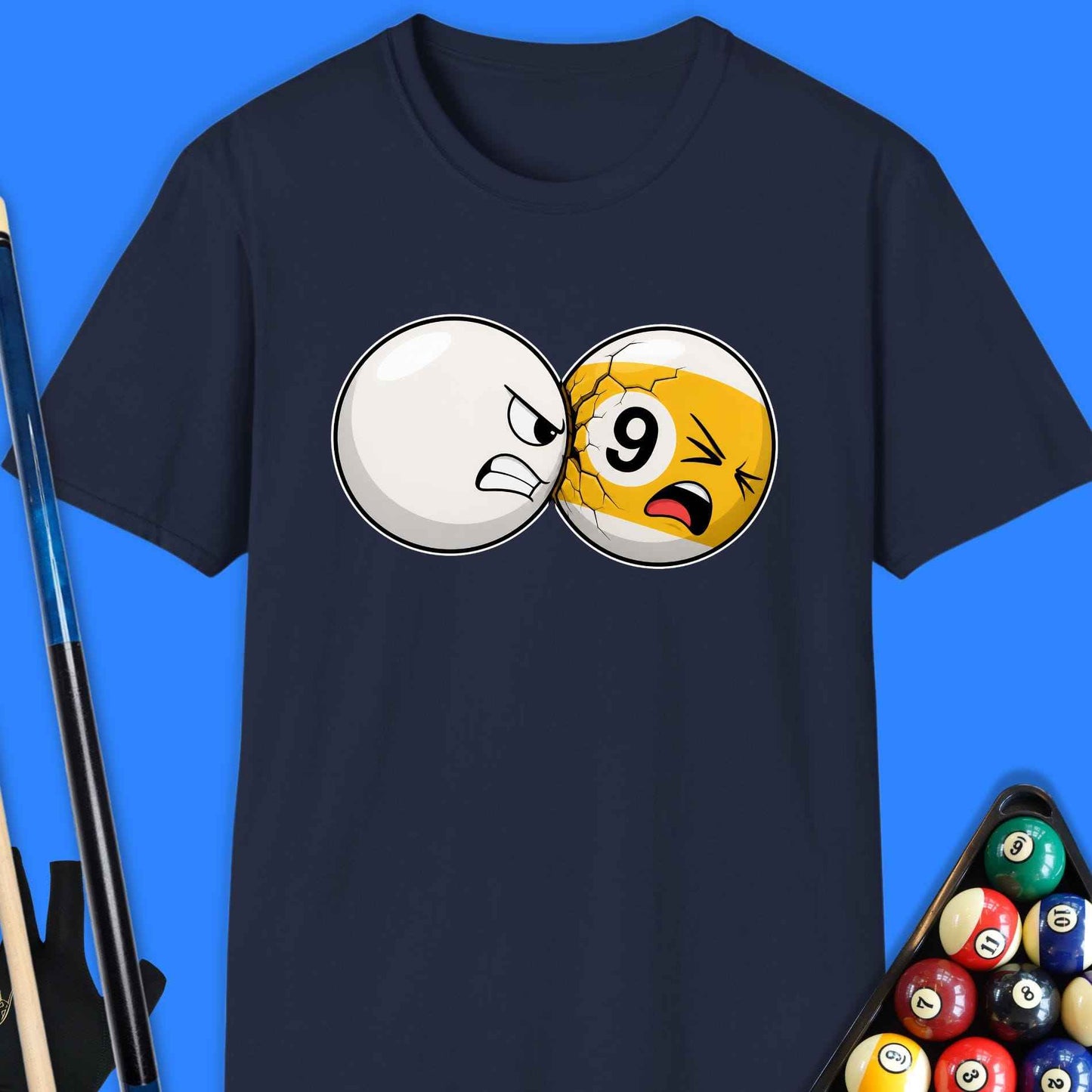 Angry Cue Ball vs 9 Ball Pool T-Shirt