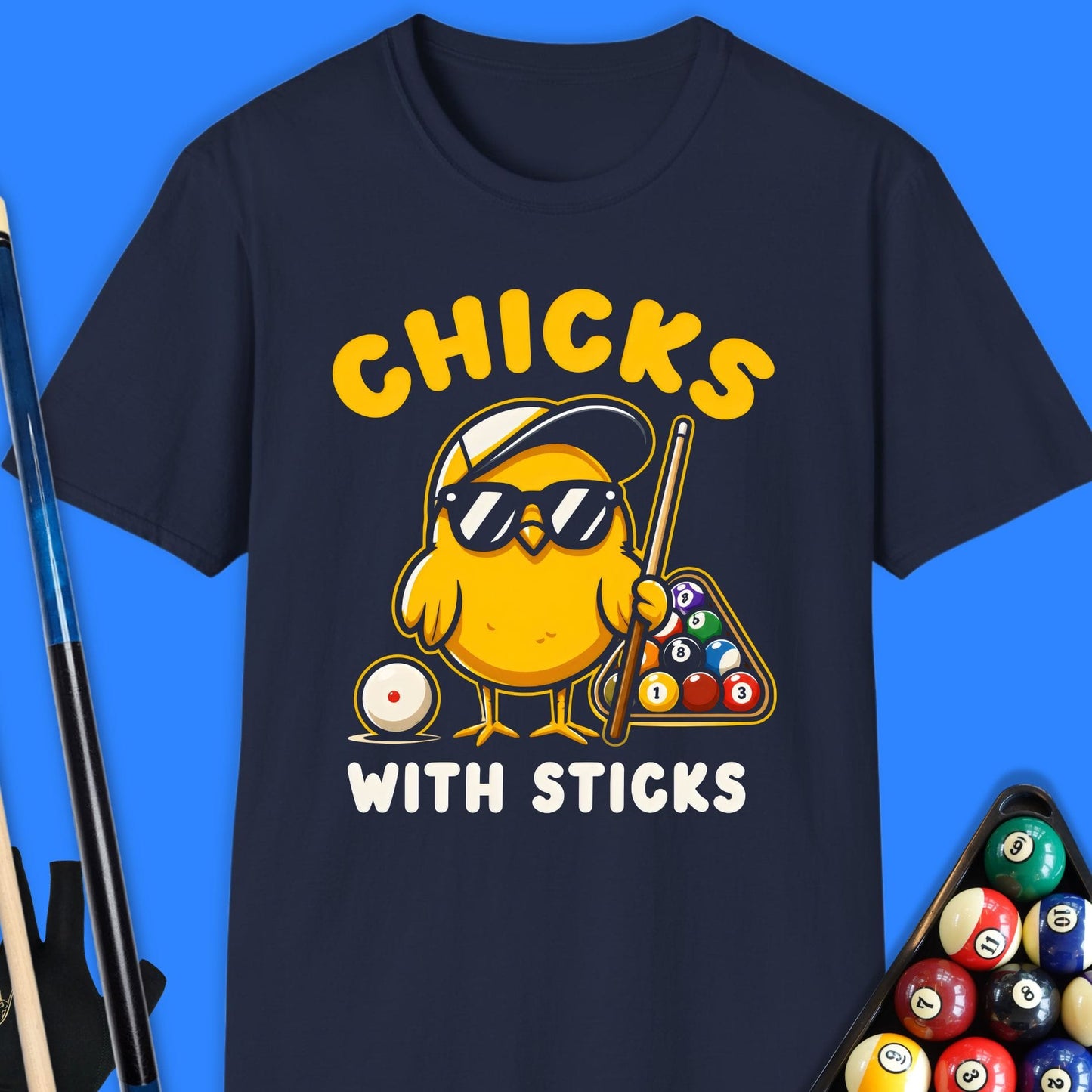 Chicks with Sticks Pool T-Shirt