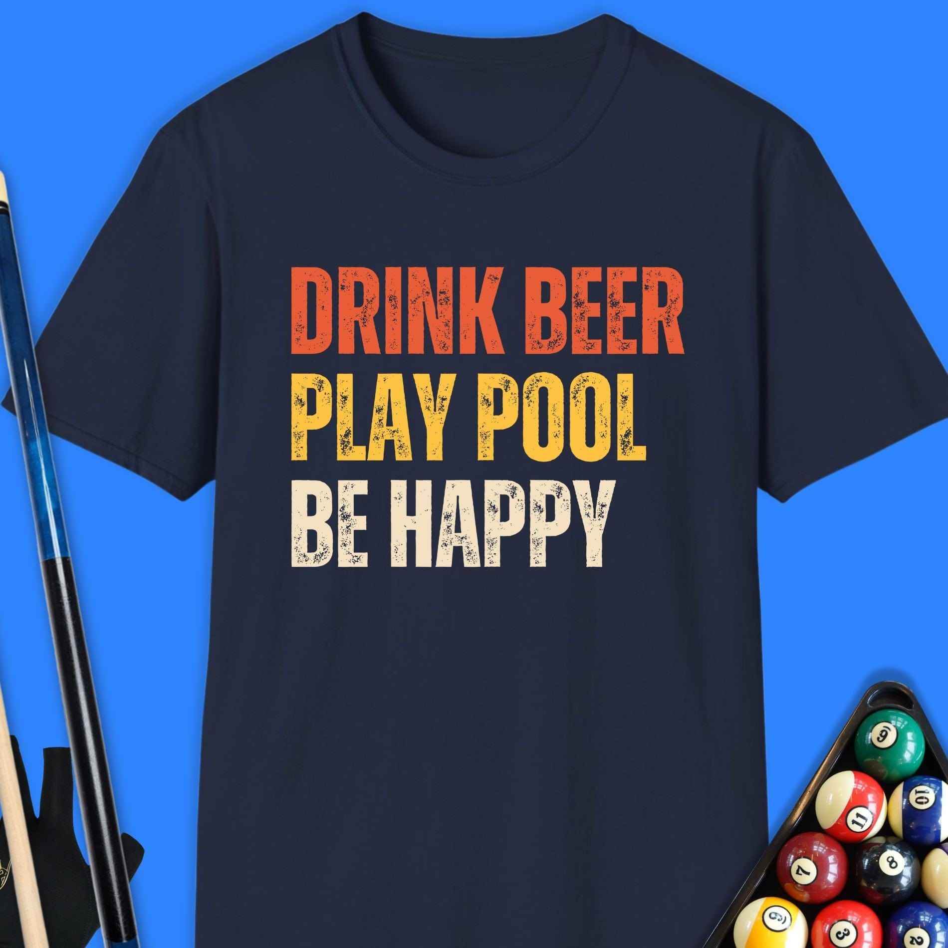 Drink Beer Play Pool T-Shirt - Rack & Roll 