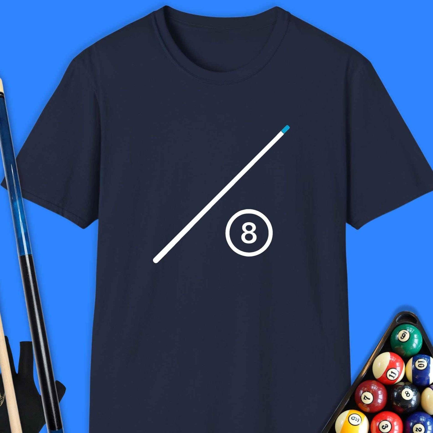 Minimalist 8-Ball Cue Pool T-Shirt