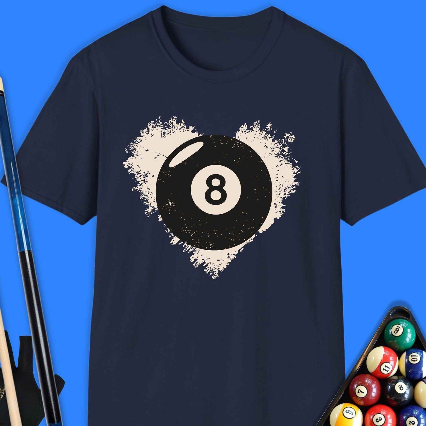8-Ball Heartbeat Pool T-Shirt - Rack & Roll 