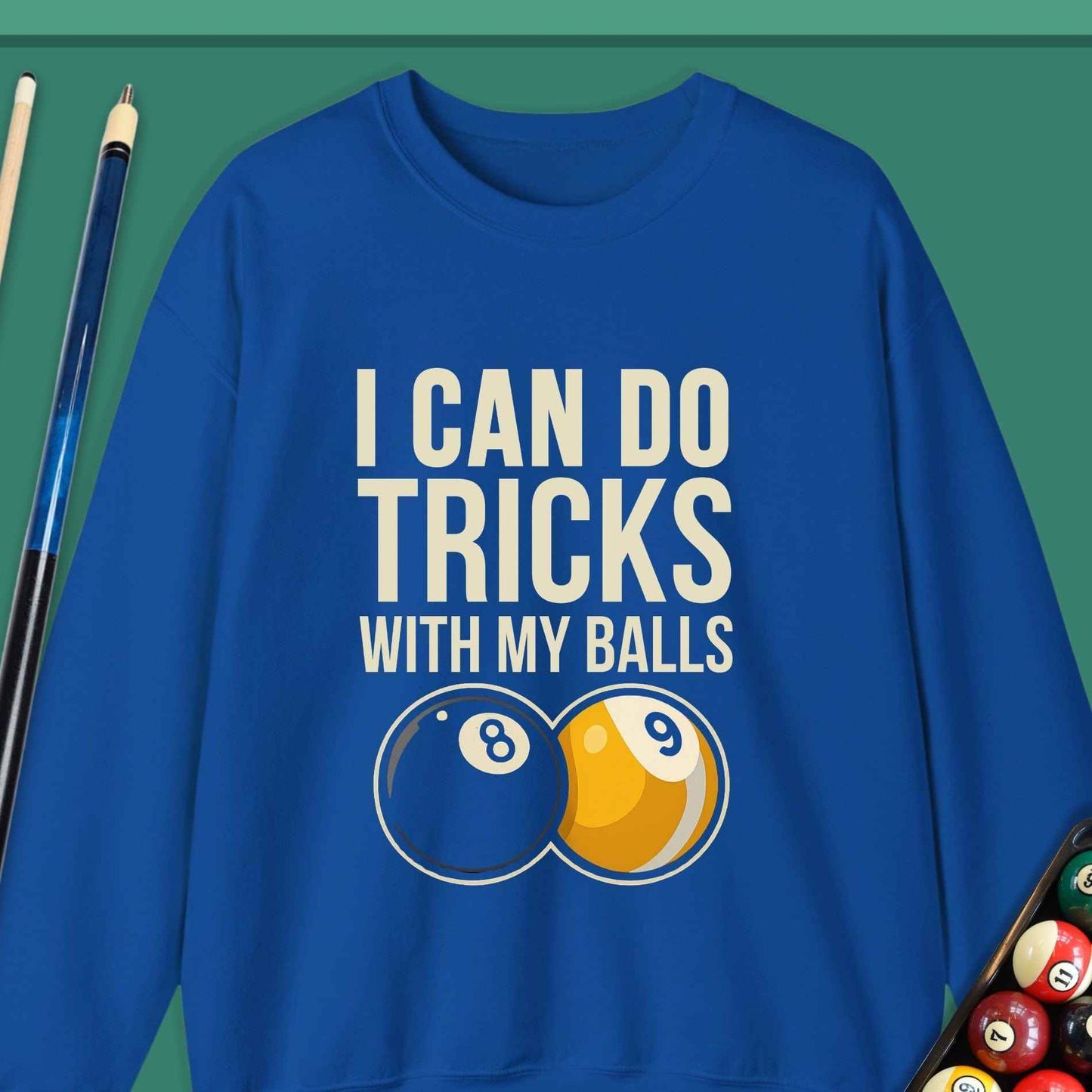 I Can Do Tricks Pool Sweatshirt - Rack & Roll 