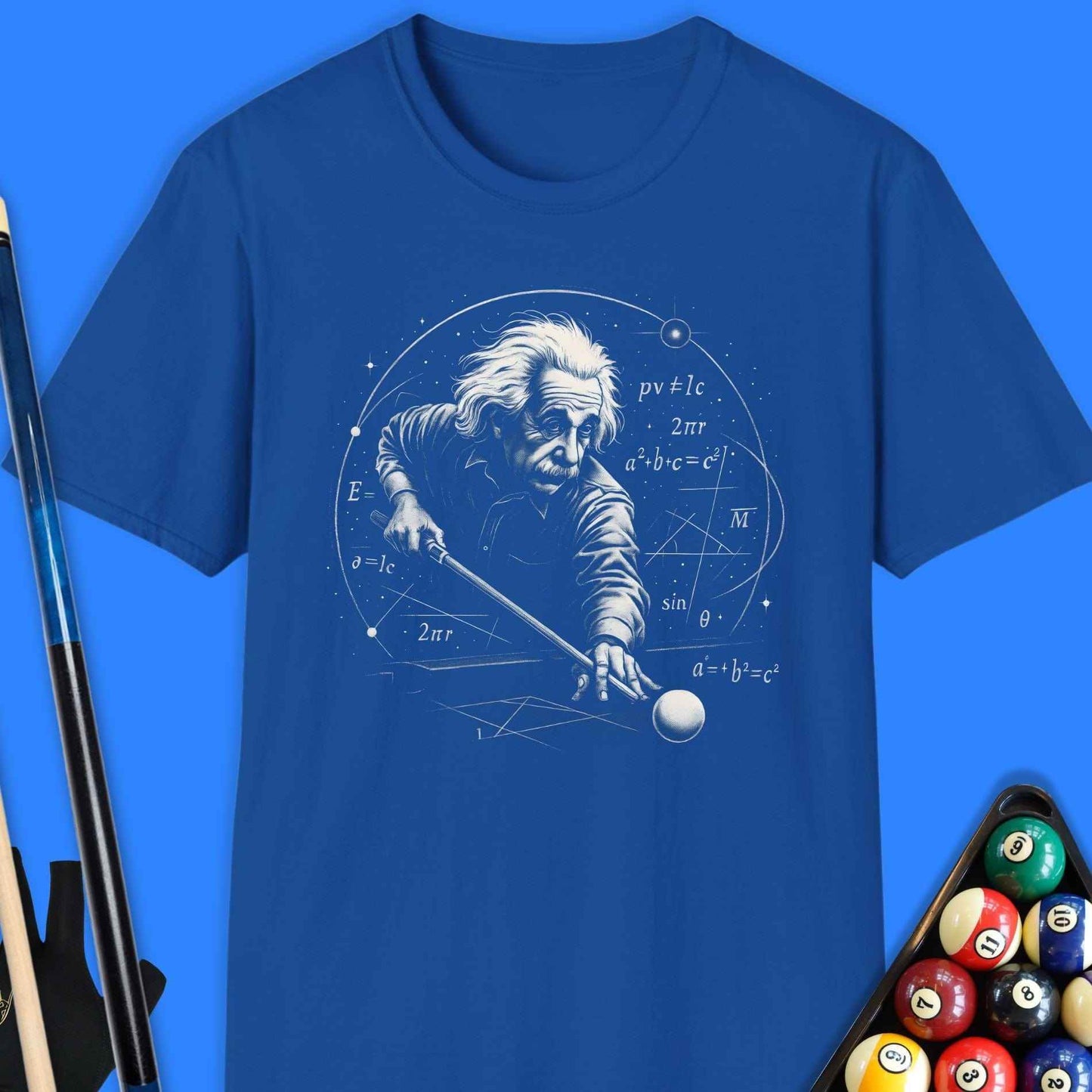 Einstein’s Precision Pool T-Shirt - Rack & Roll 