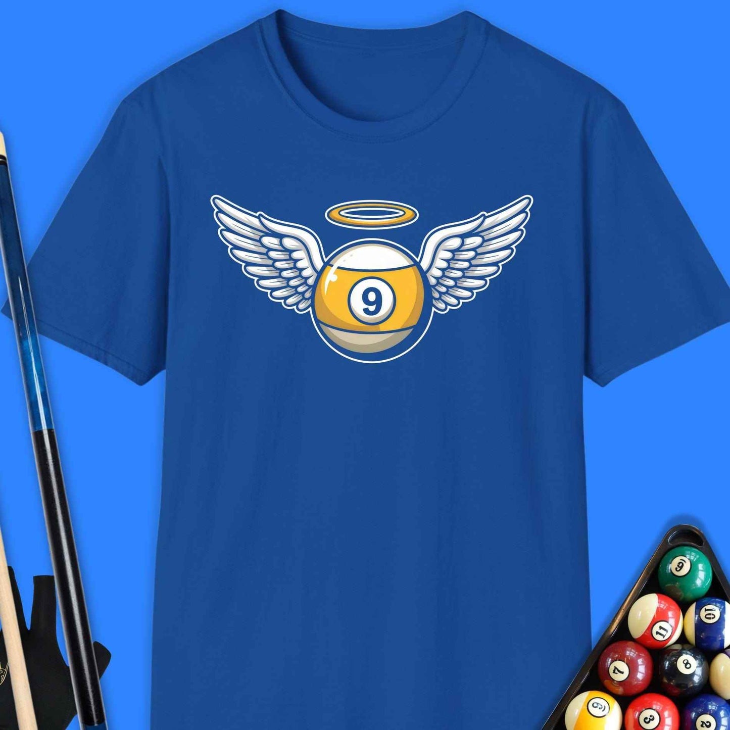 9 Ball Angel Pool T-Shirt - Rack & Roll 