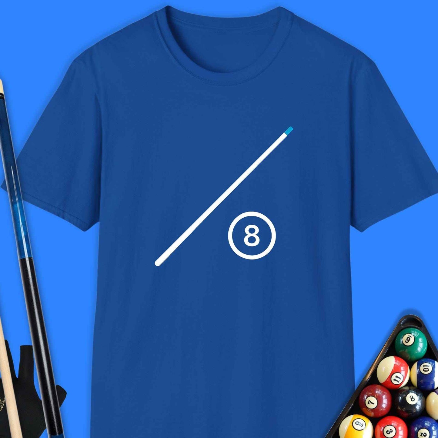 Minimalist 8-Ball Cue Pool T-Shirt