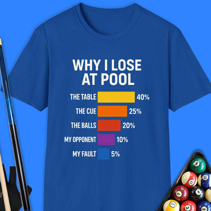 Why I Lose At Pool T-Shirt - Rack & Roll 