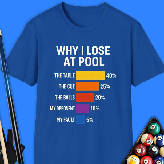 Why I Lose At Pool T-Shirt - Rack & Roll 