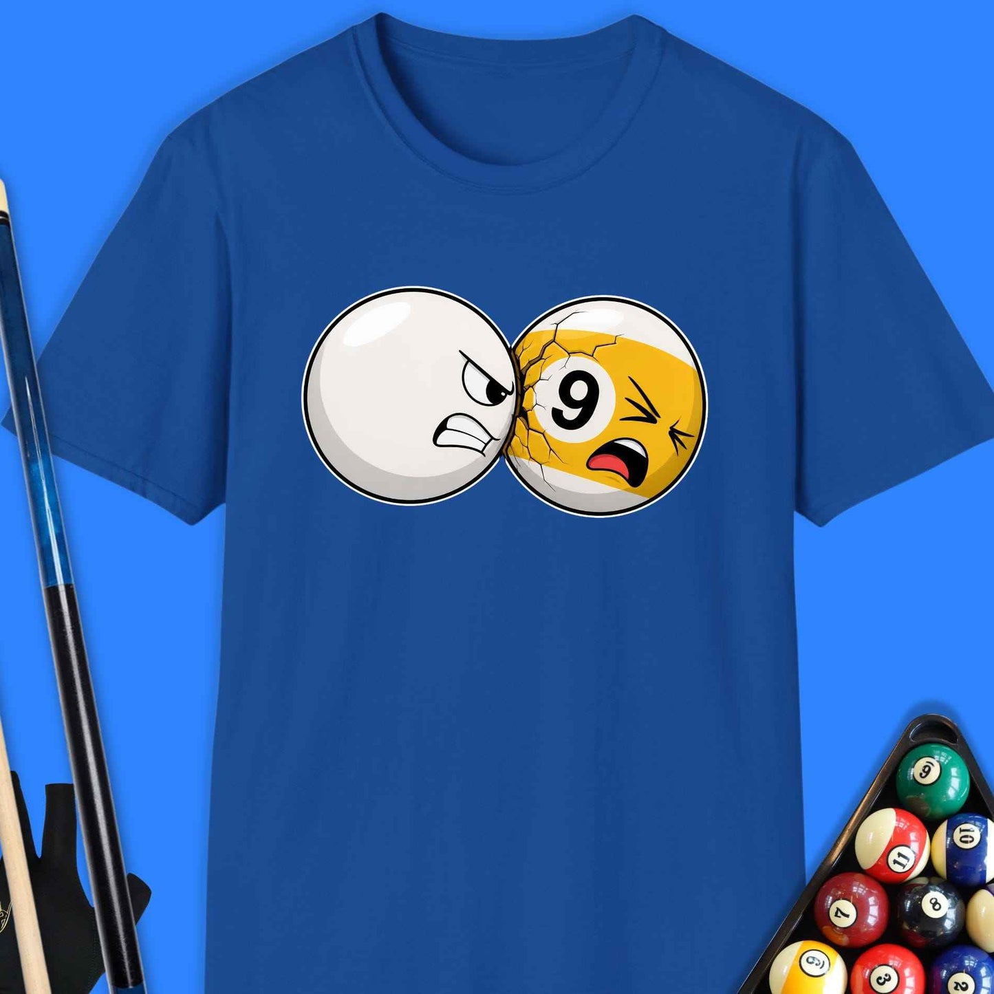 Angry Cue Ball vs 9 Ball Pool T-Shirt