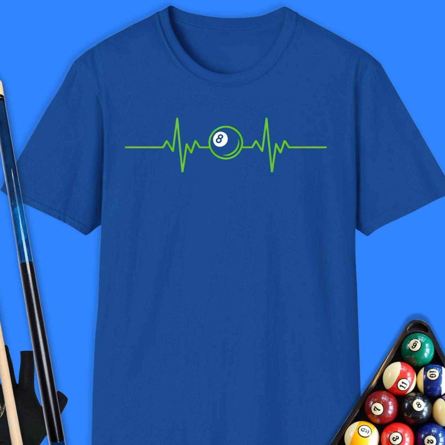8-Ball Heartbeat Pool T-Shirt - Rack & Roll 