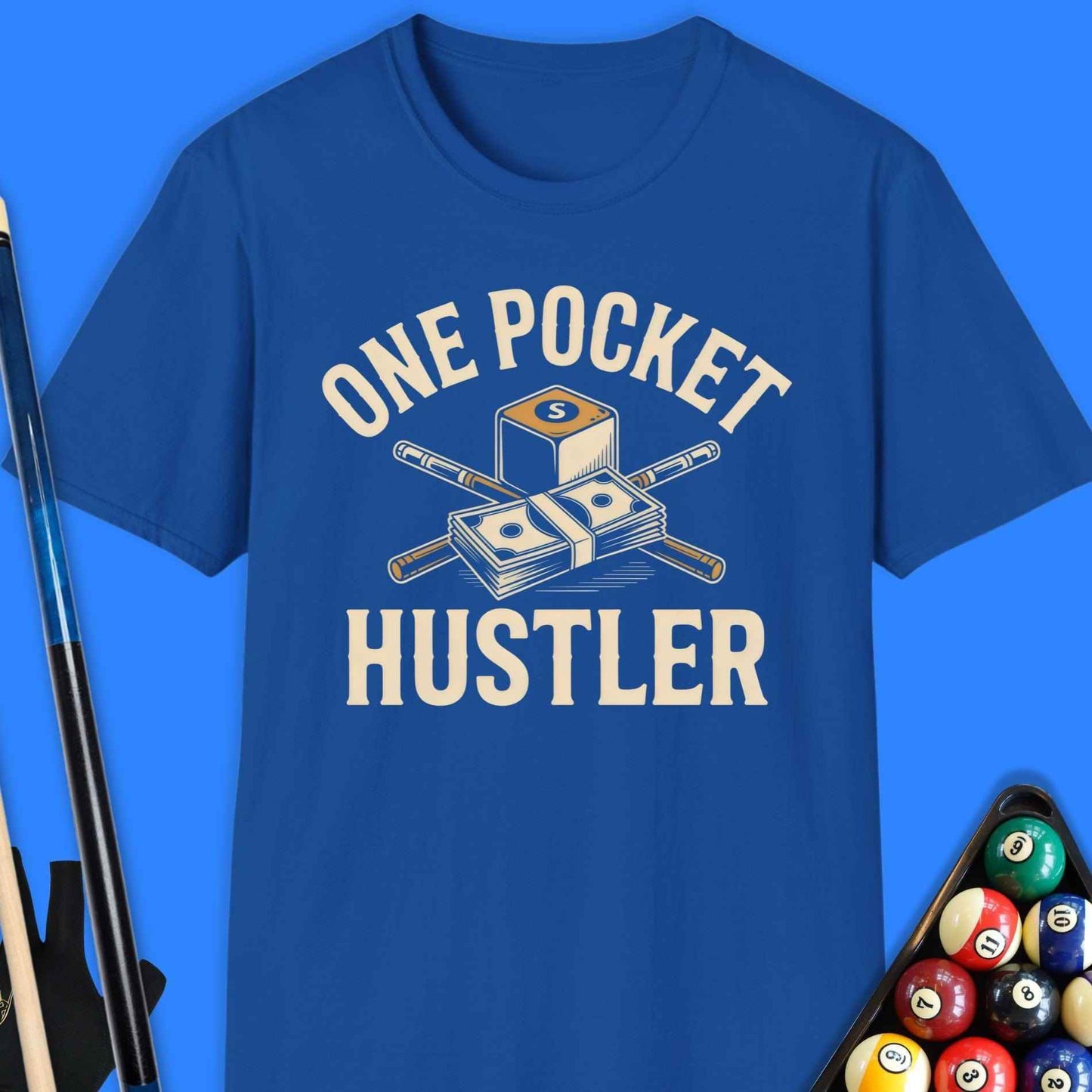 One Pocket Hustler Pool T-Shirt - Rack & Roll 