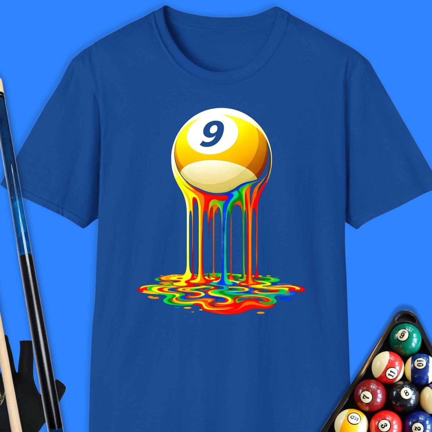Melting 9 Ball Rainbow Pool T-Shirt