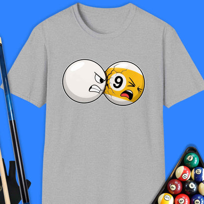 Angry Cue Ball vs 9 Ball Pool T-Shirt