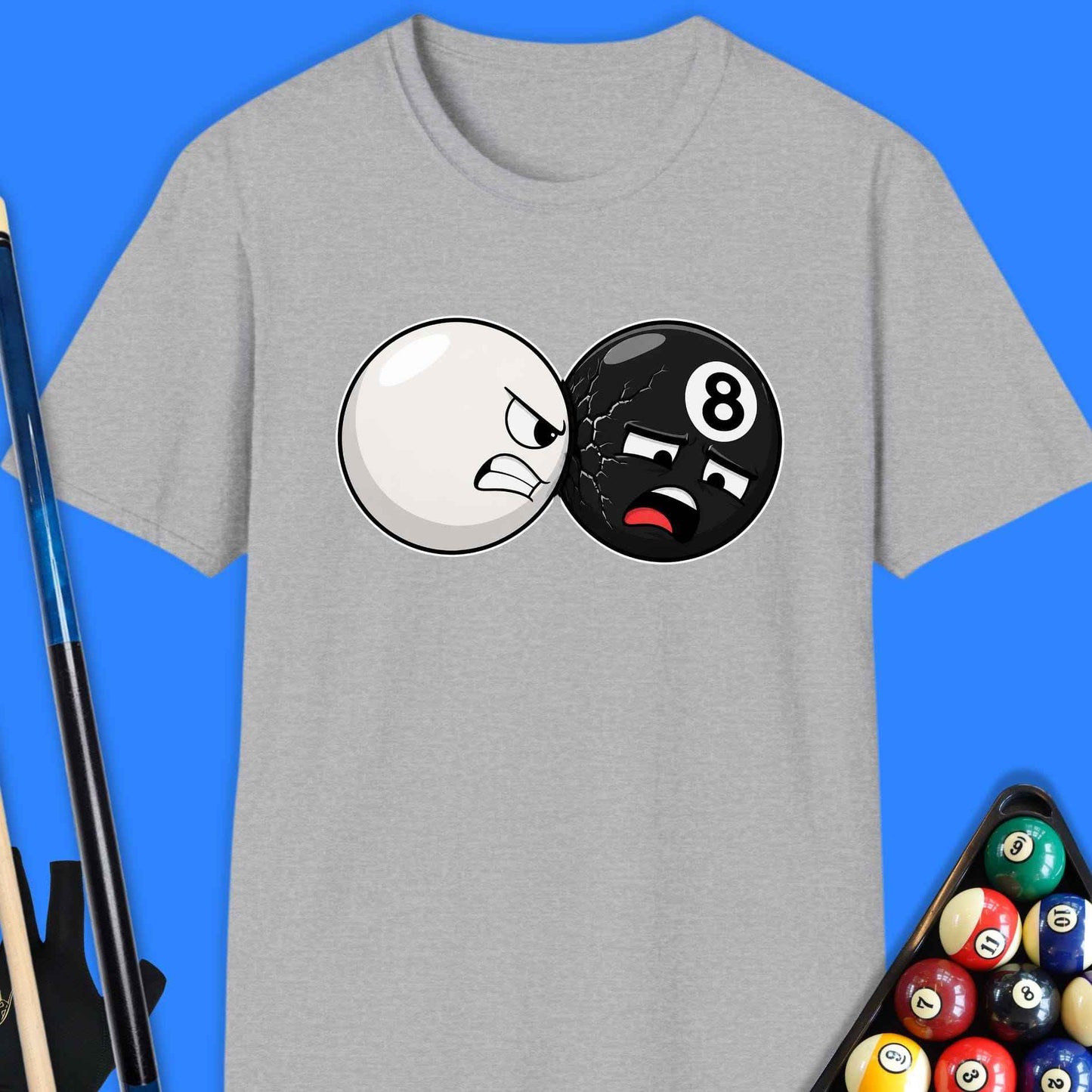 Angry Cue Ball vs 8 Ball Pool T-Shirt