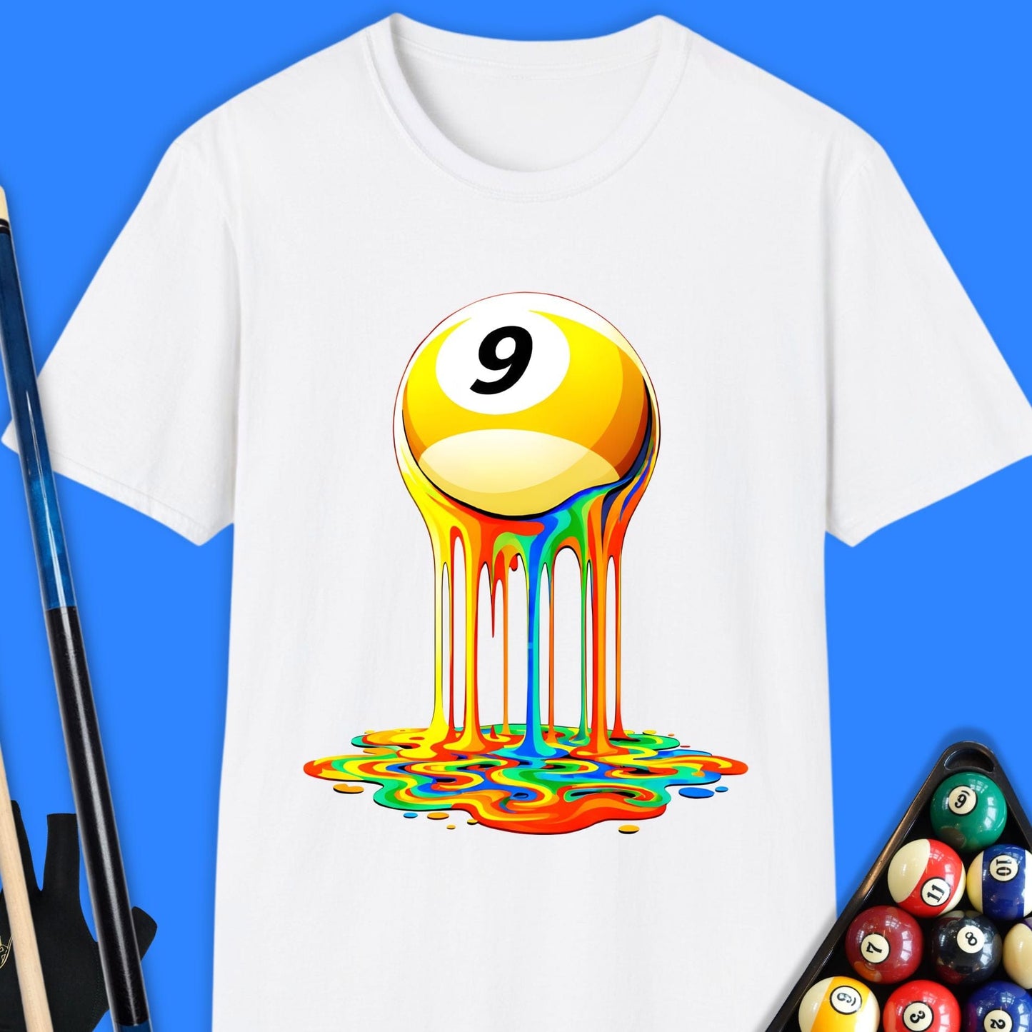 Melting 9 Ball Rainbow Pool T-Shirt