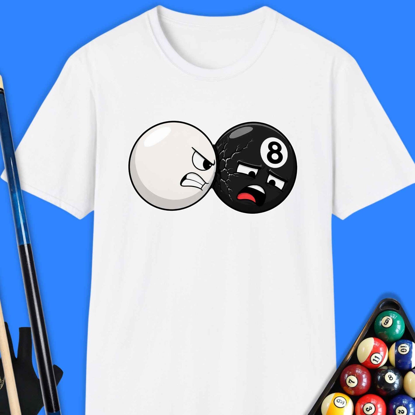 Angry Cue Ball vs 8 Ball Pool T-Shirt
