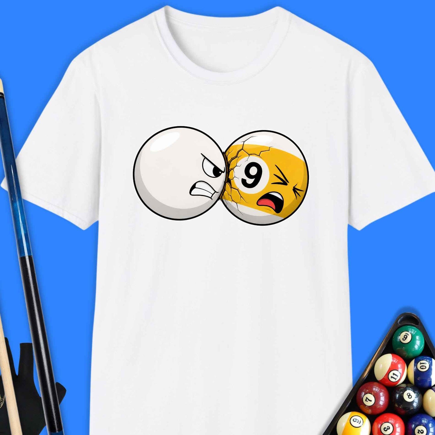Angry Cue Ball vs 9 Ball Pool T-Shirt